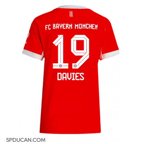 Zenski Nogometni Dres Bayern Munich Alphonso Davies #19 Domaci 2025-26 Kratak Rukav Zenski Nogometni Dres Bayern Munich Alphonso Davies #19 Domaci 2025-26 Kratak Rukav